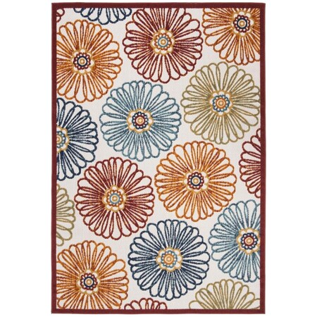 Safavieh 8 x 10 ft. Cabana 800 Power-Loomed Rectangle Rug Creme & Red CBN801A-8